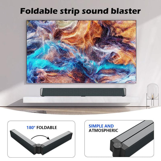 Foldable Sound Bars for TV Speaker, Bluetooth 5.1, Opt, Coaxial, USB, AUX Inputs, Projector TV Sound Bar, PC, Home Theater, 3D Surround Sound System - 26.8 Inch Audio